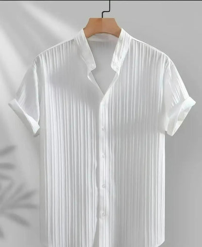 Men's Solid Retro Short Sleeves Button-Up Shirt Pack of 3